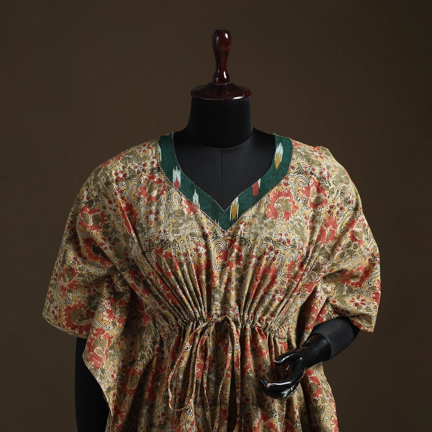 Natural dyed hand block kalamkari print gota work cotton