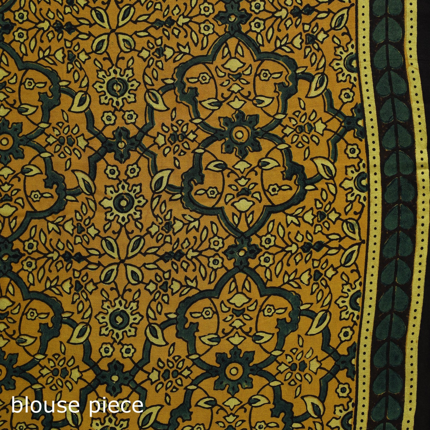 Natural dyed modal silk kutch hand block print ajrakh saree