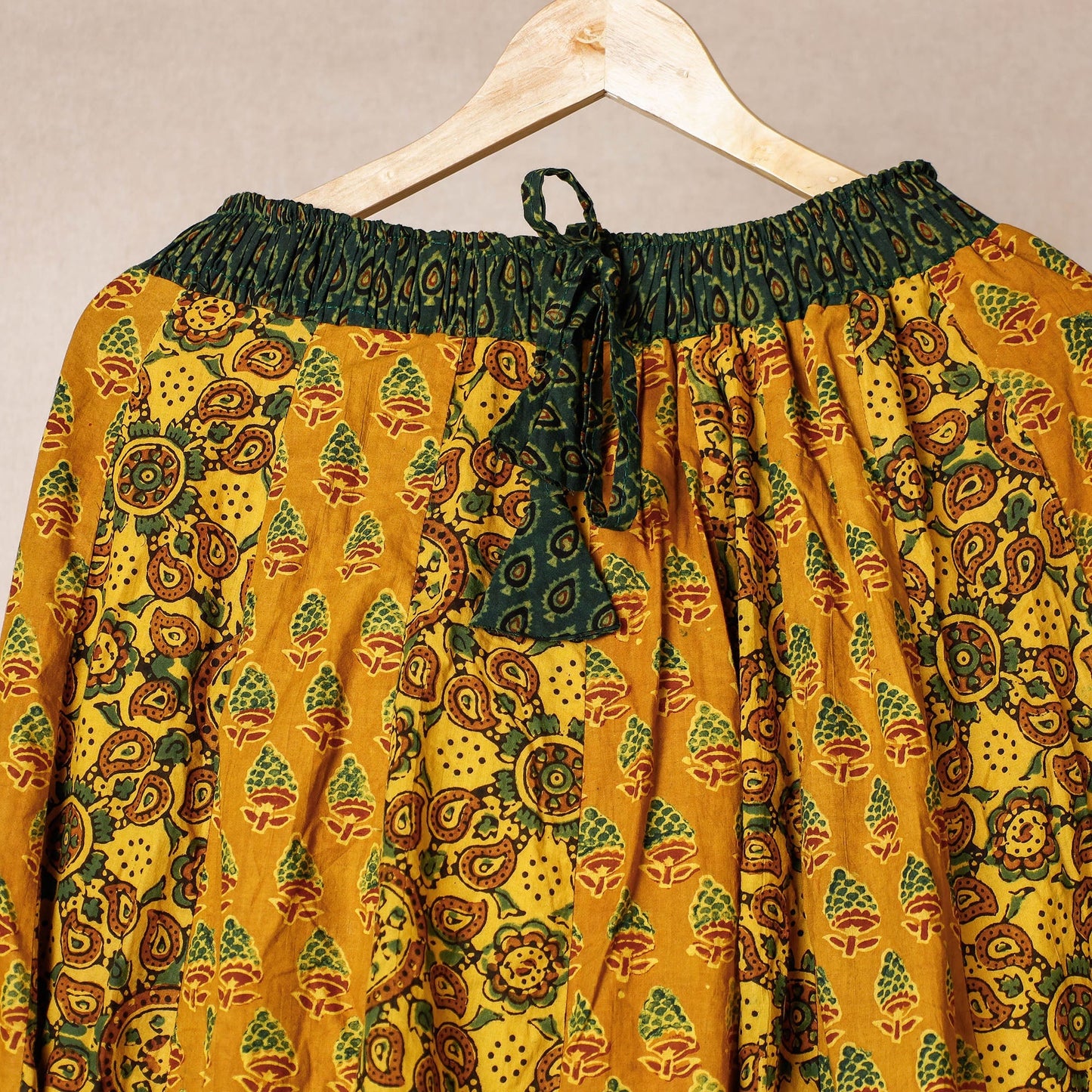 24 Kali Ajrakh Block Printed Patchwork Cotton Long Skirt