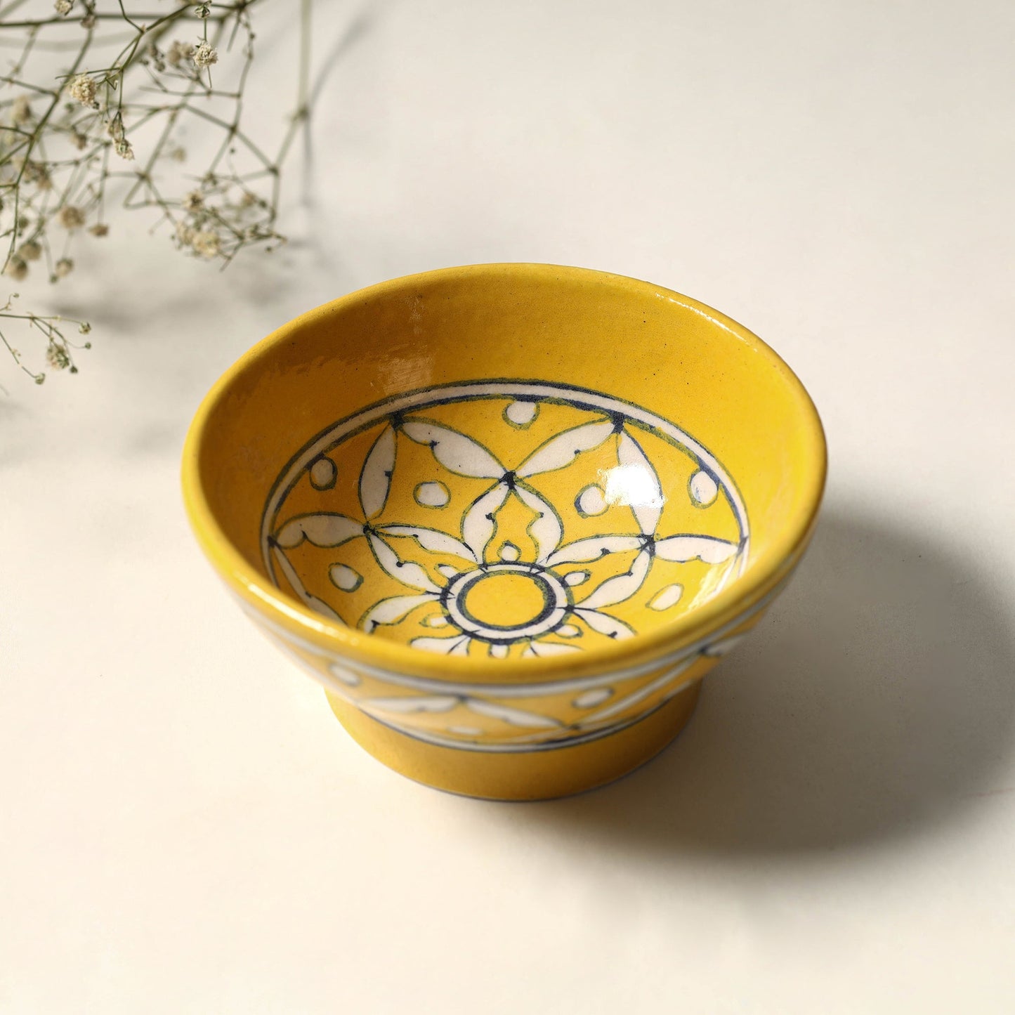 Yellow Original Blue Pottery Ceramic Bowl (4 x 4 in) 47