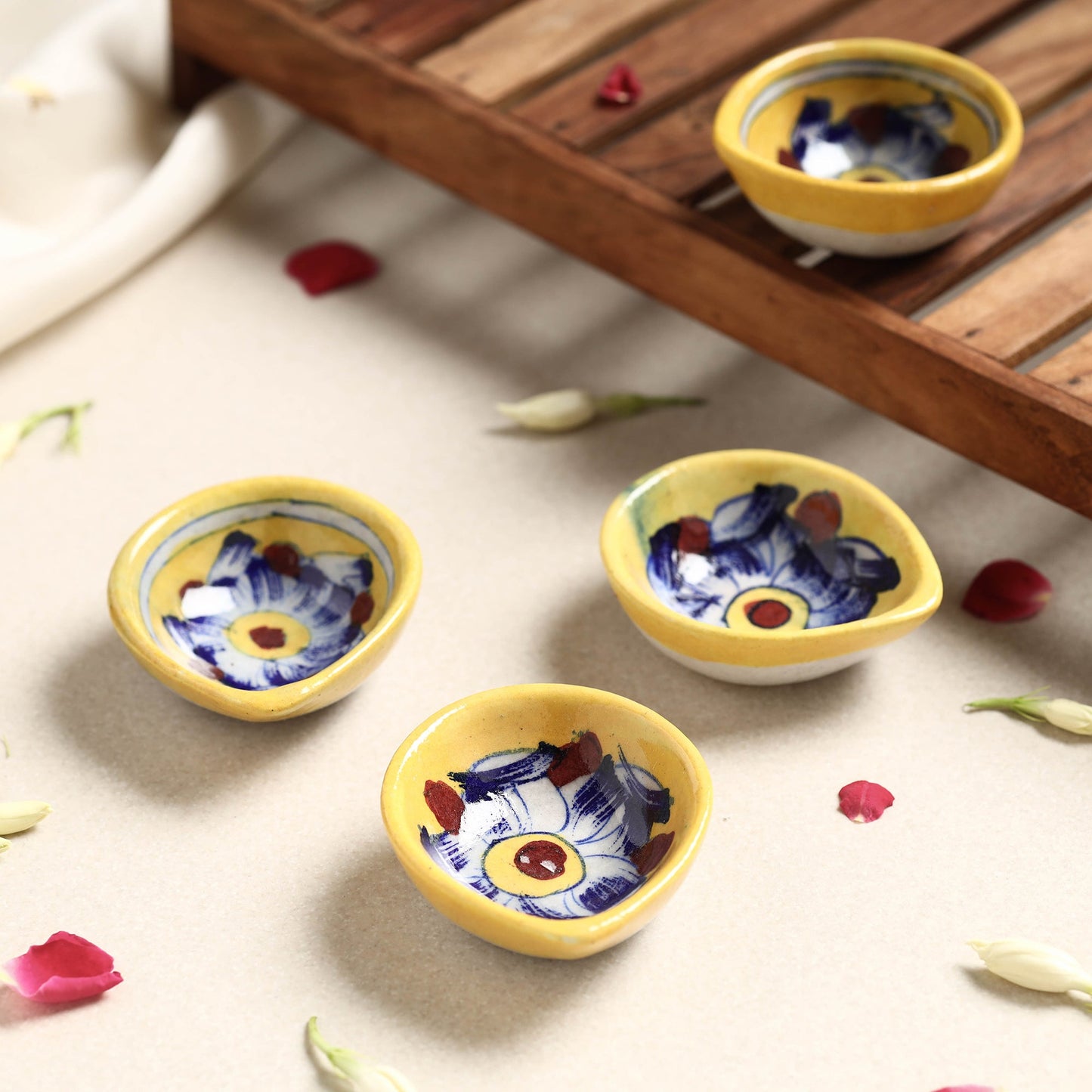 Original Blue Pottery Ceramic Diyas