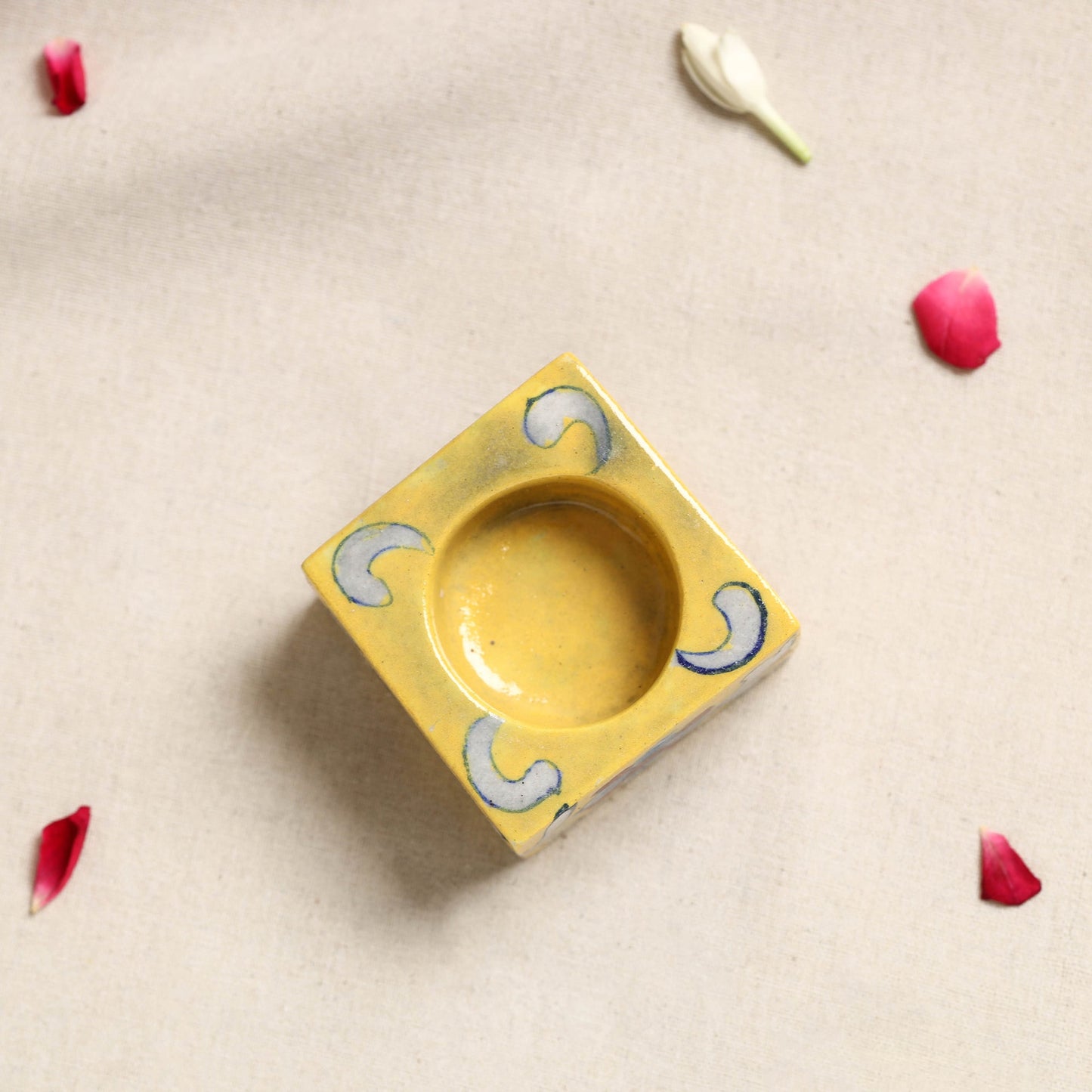 Blue Pottery Ceramic Candle Holder