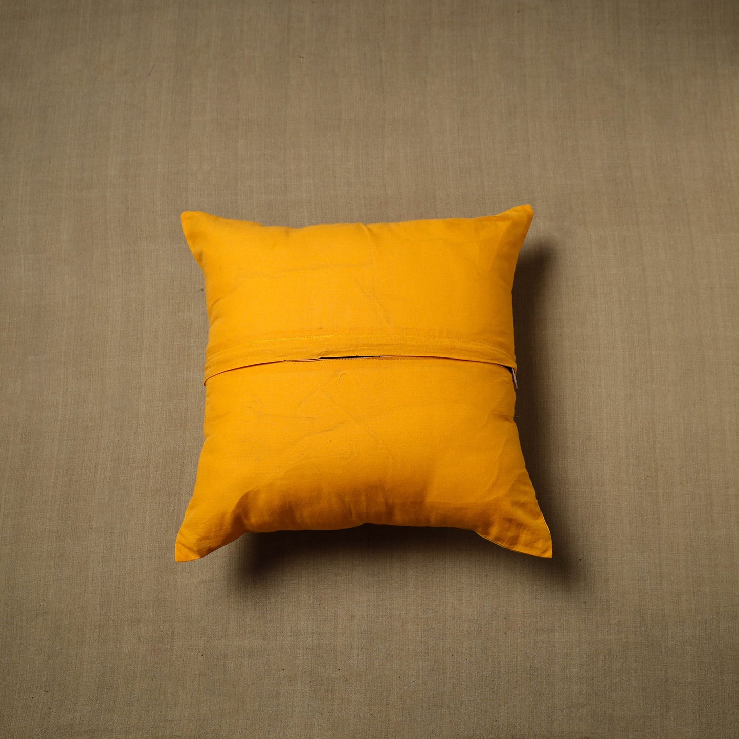 Yellow - patchwork cotton kanchipuram cushion cover (16 x