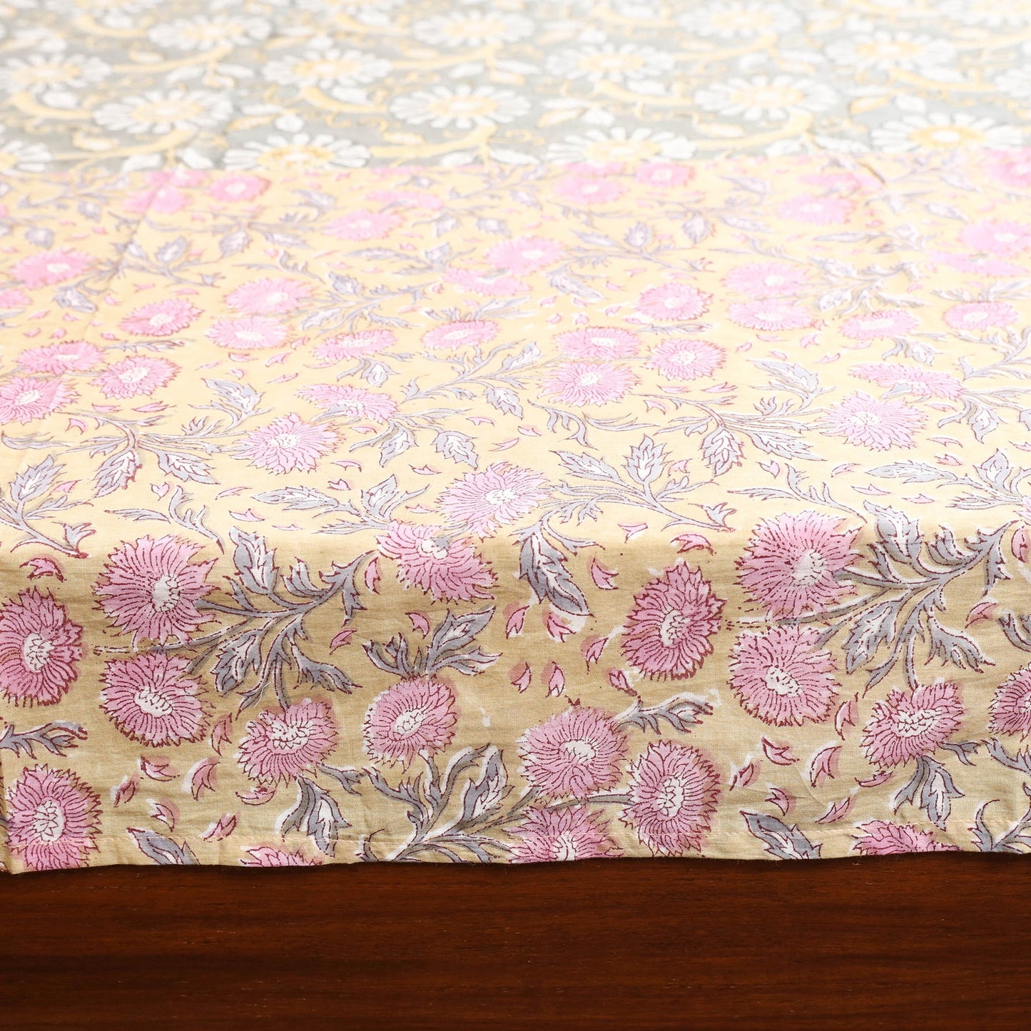 Patchwork hand double sanganeri bedsheet set (108 x 90 in)