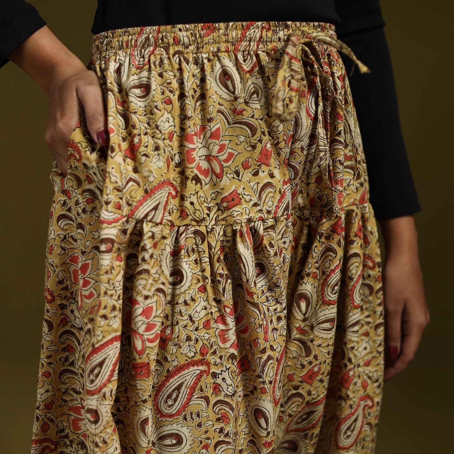 Pedana hand natural dyed cotton kalamkari salwar 08