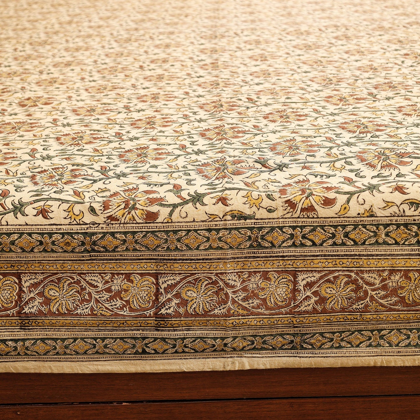 Pedana Kalamkari Block Printing Cotton Double Bed Cover