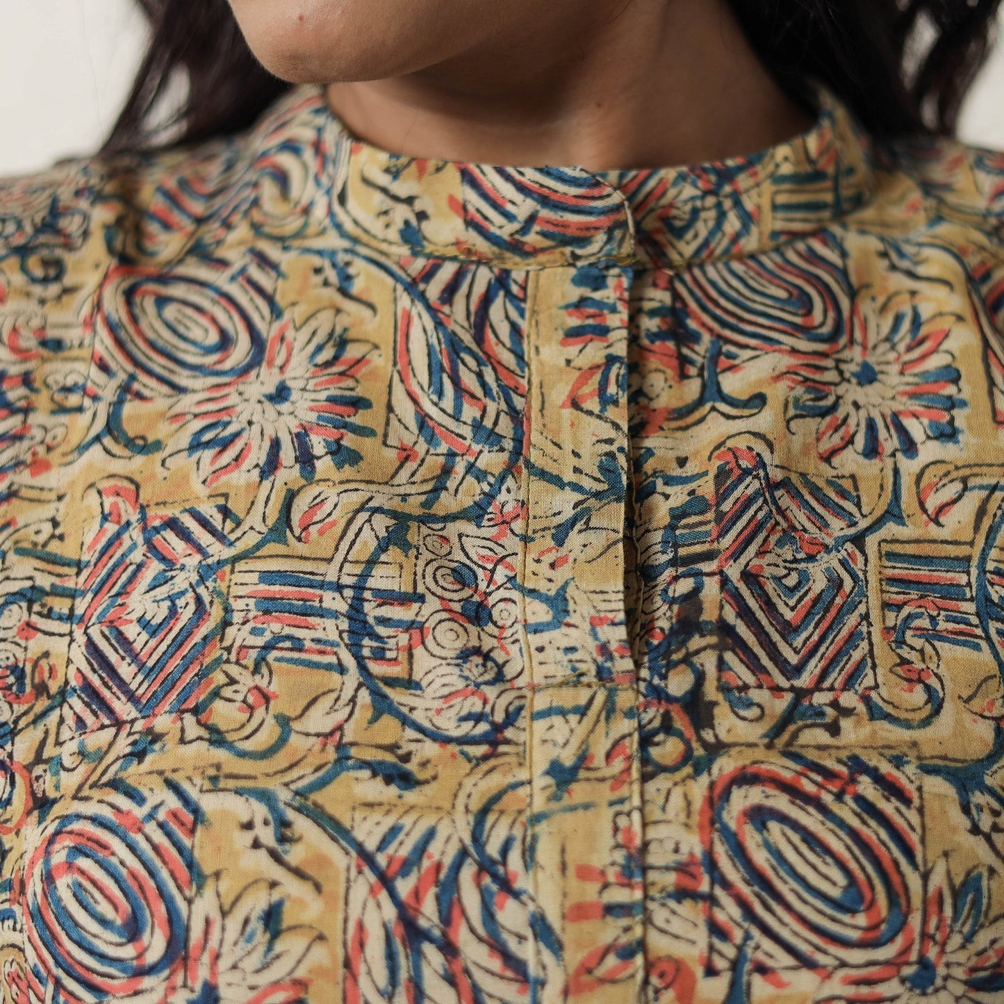 Pedana Kalamkari Block Printed Cotton Dress 14