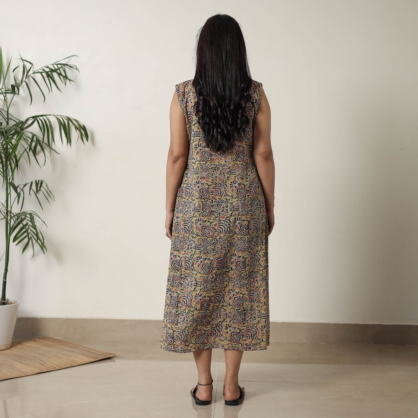 Pedana Kalamkari Block Printed Cotton Dress 14