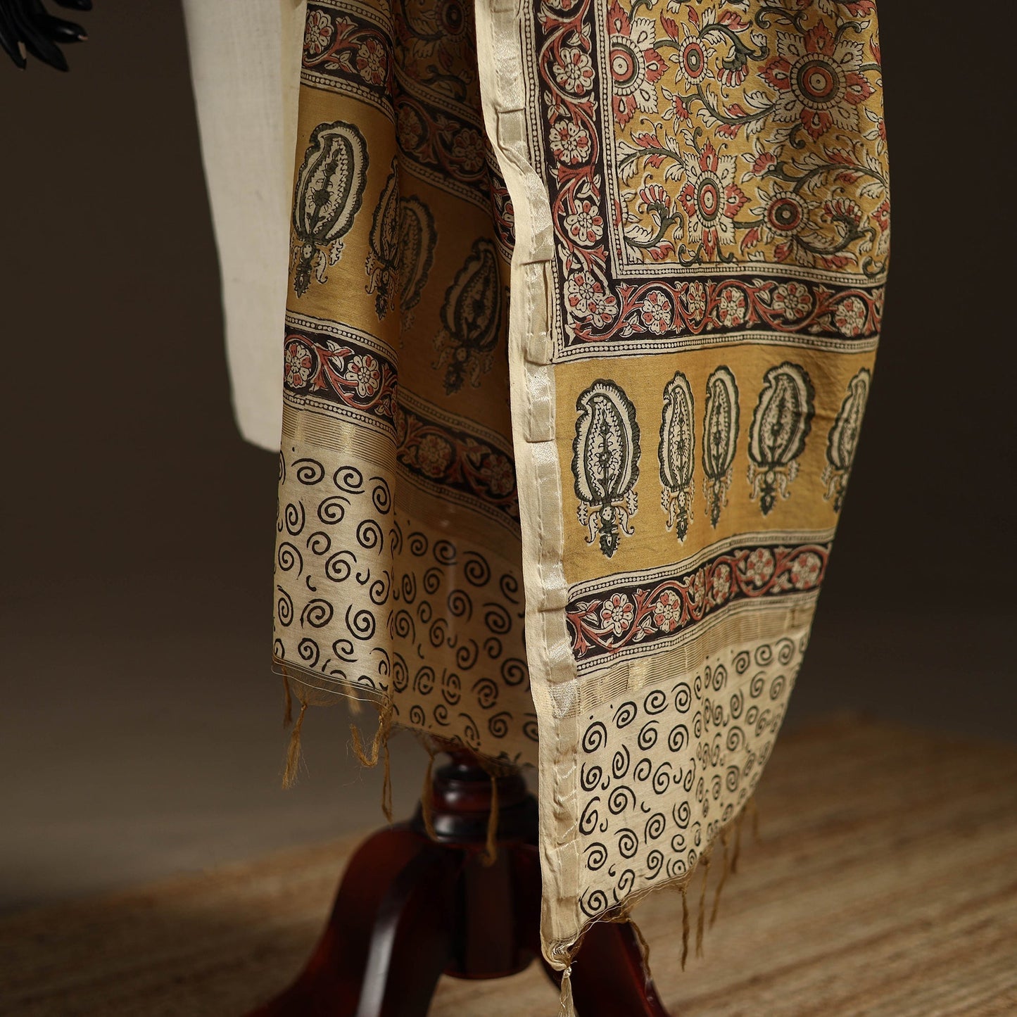 Orange - pedana natural dyed hand kalamkari dupatta