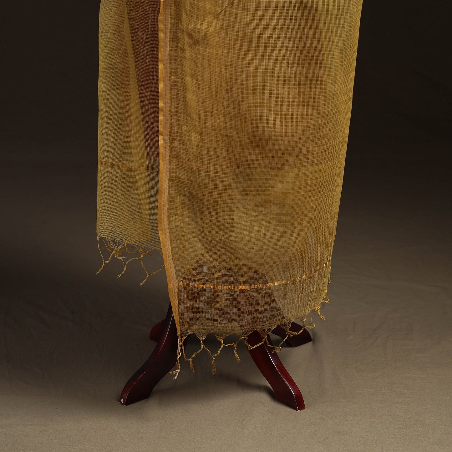 Plain cotton kota doria dupatta 04 - handcrafted