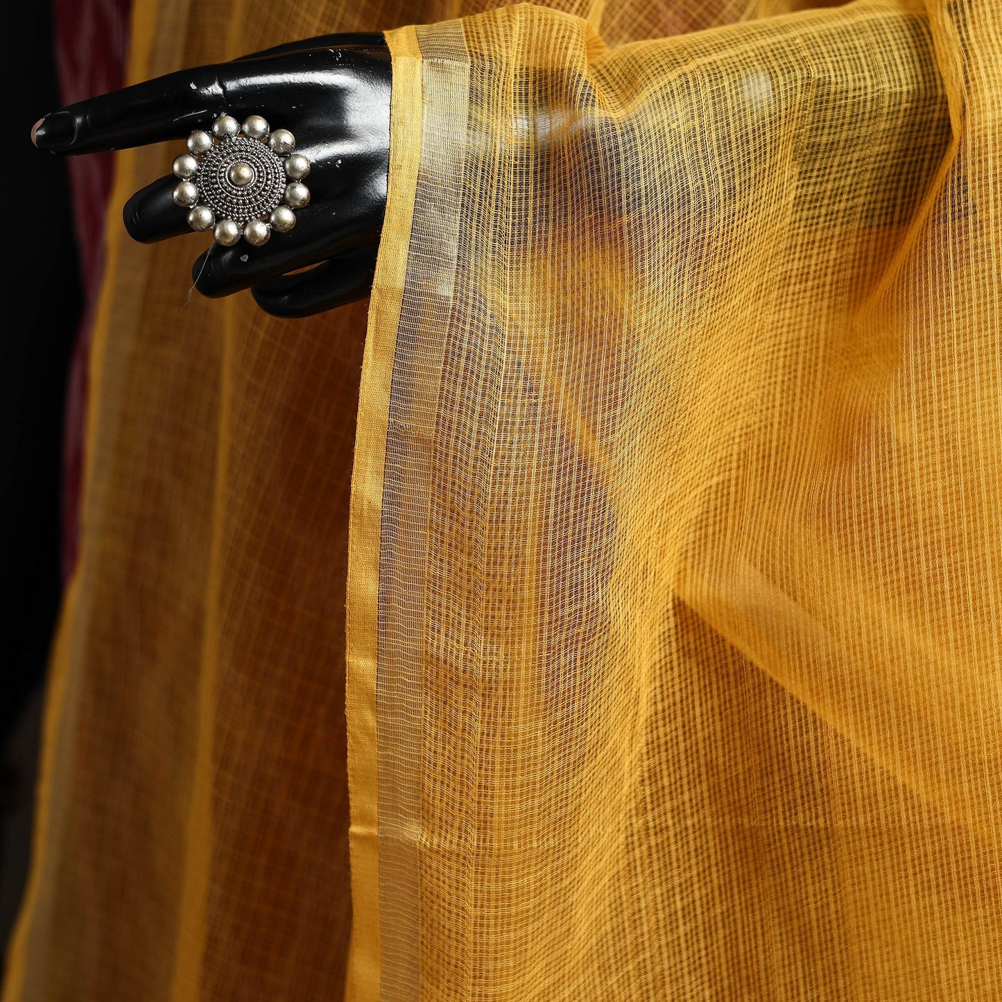 Plain cotton kota doria dupatta 21 - handcrafted