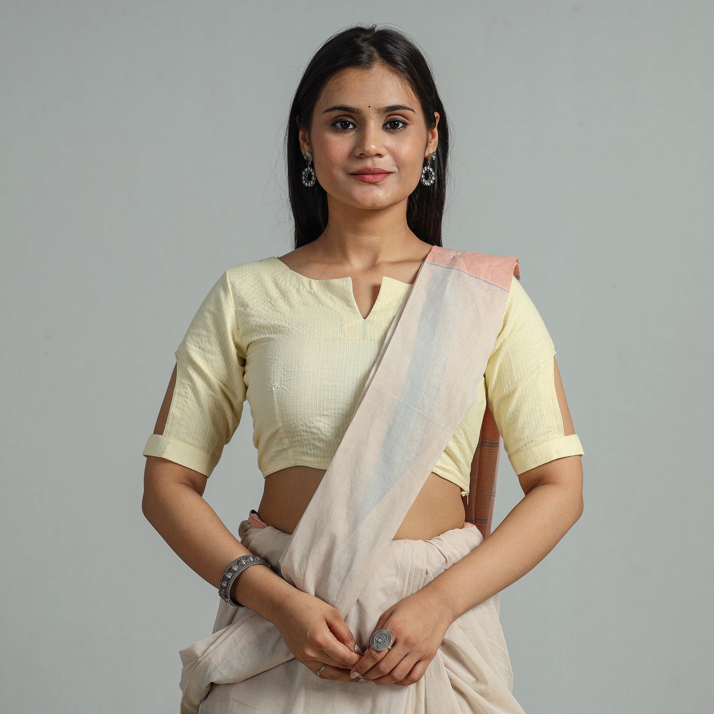 Buy Plain Running Stitch Cotton Blouse 36