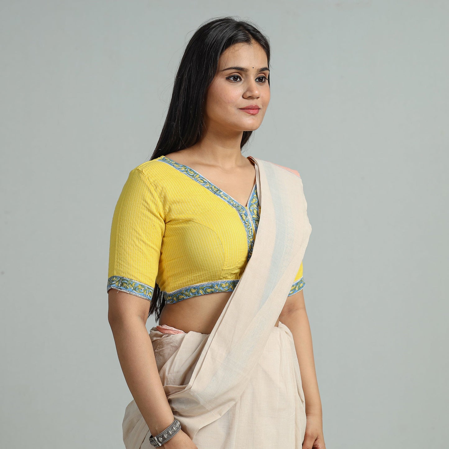 Buy Plain Running Stitch Cotton Blouse 37 Online at iTokri.com