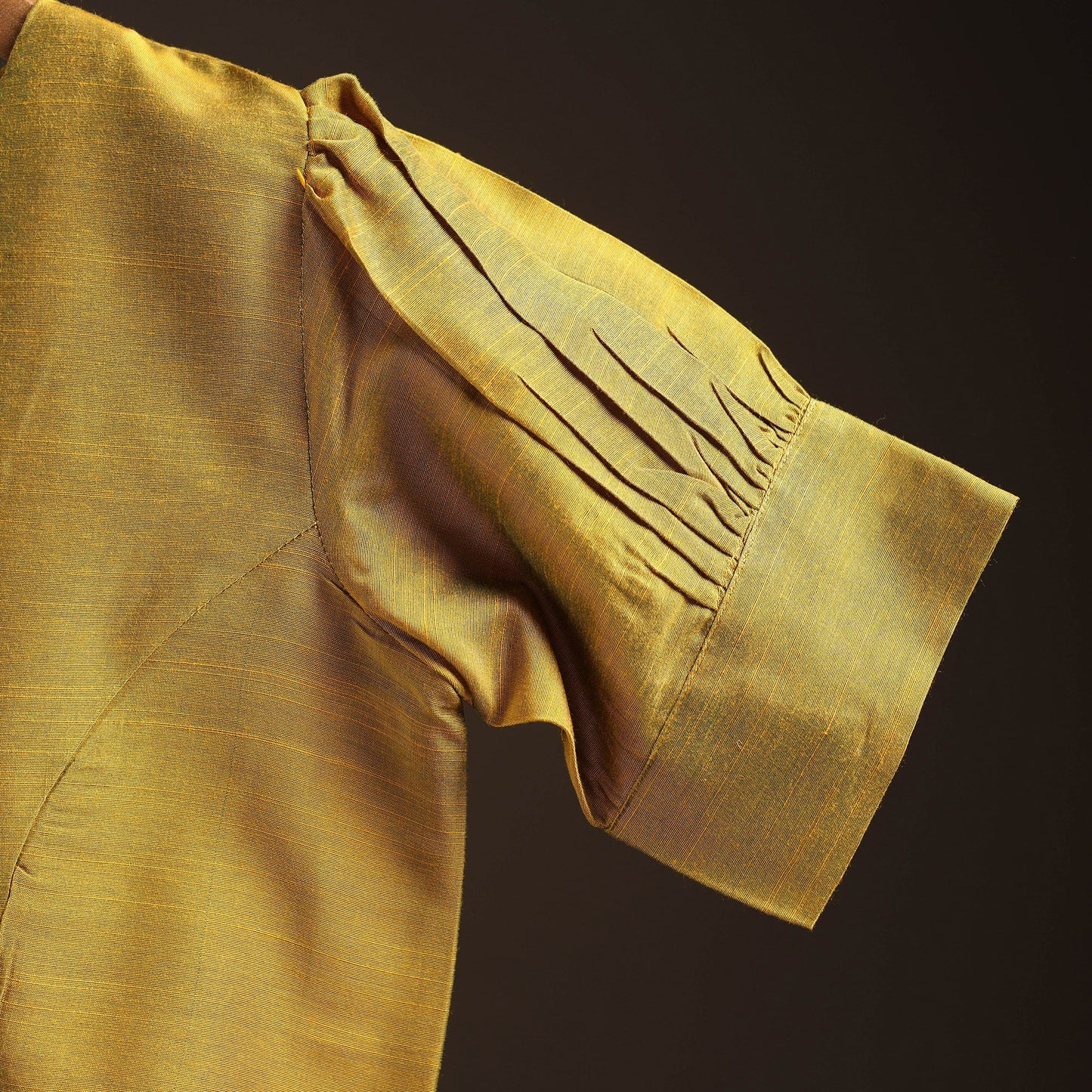 Plain slub silk readymade blouse 15 - handcrafted