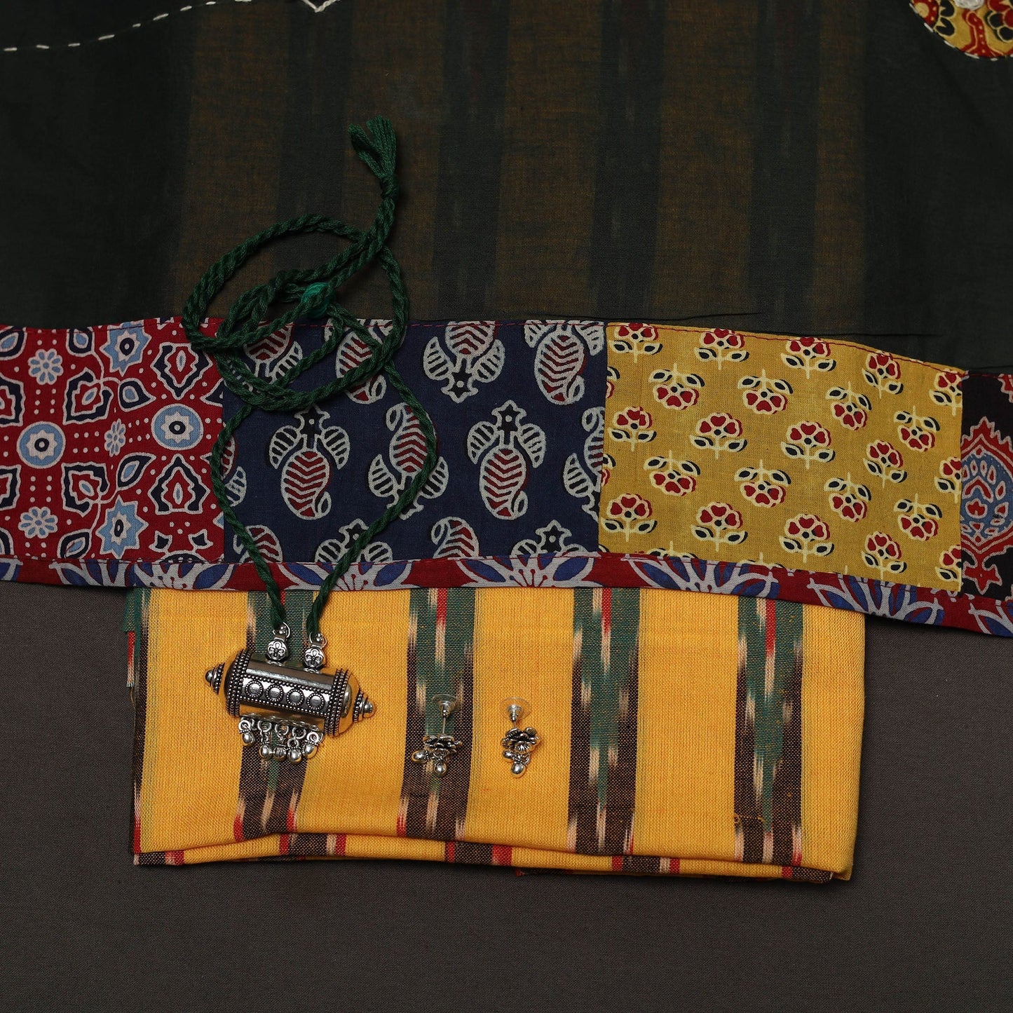 Pochampally ikat cotton 2pc unstitched dress material