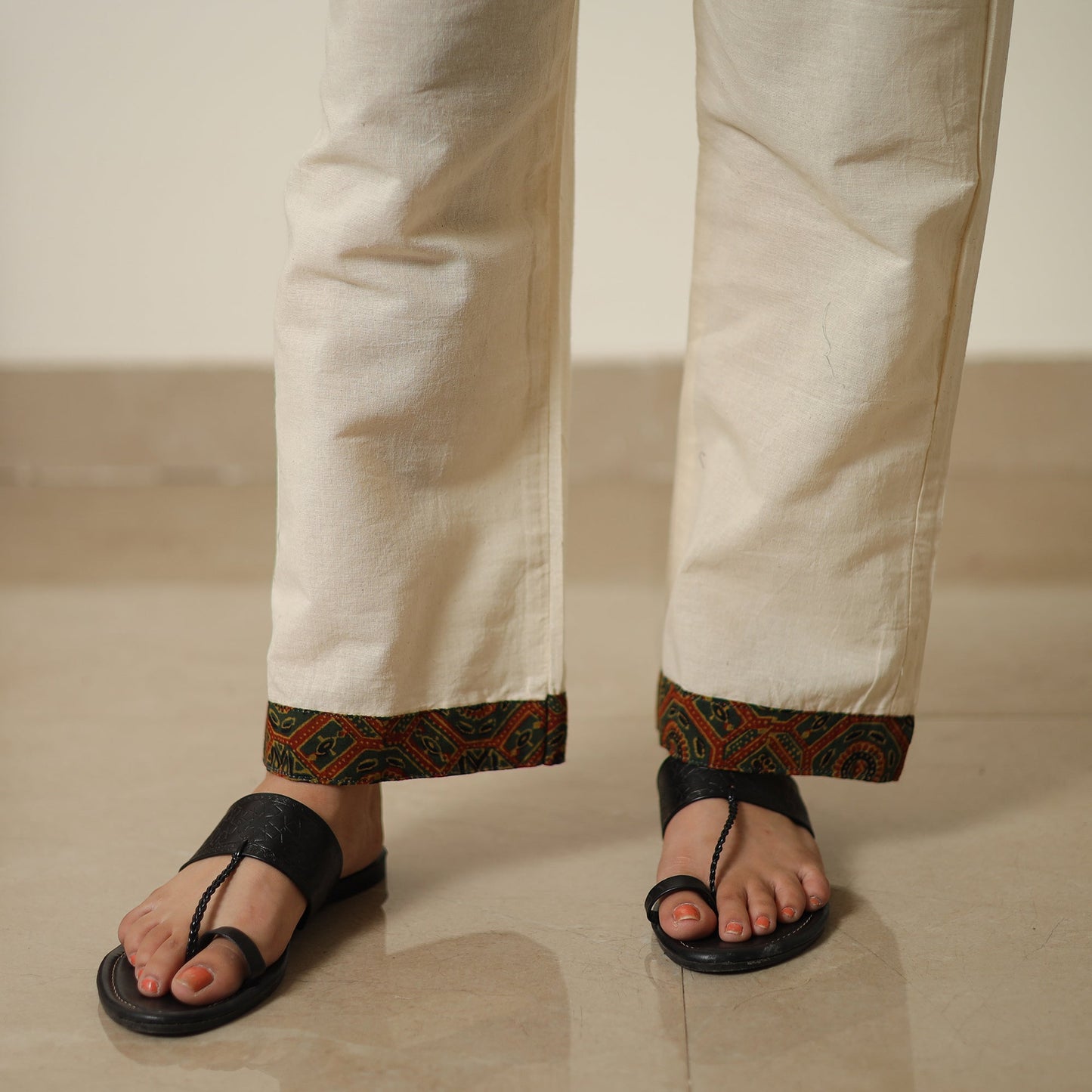 Pochampally Ikat Weave Cotton Kurta with Palazzo & Dupatta Set 05 Online l iTokri.com