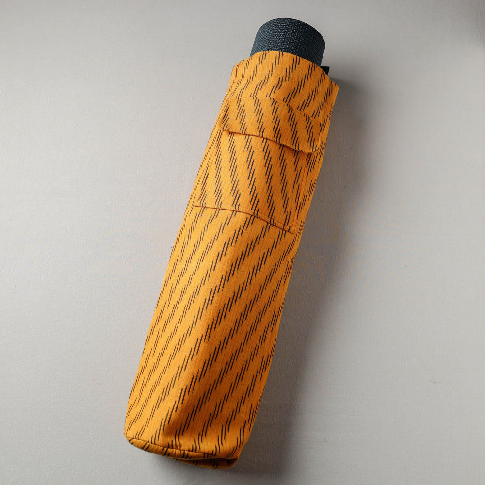 Yellow Pochampally Ikat Cotton Yoga Mat Bag