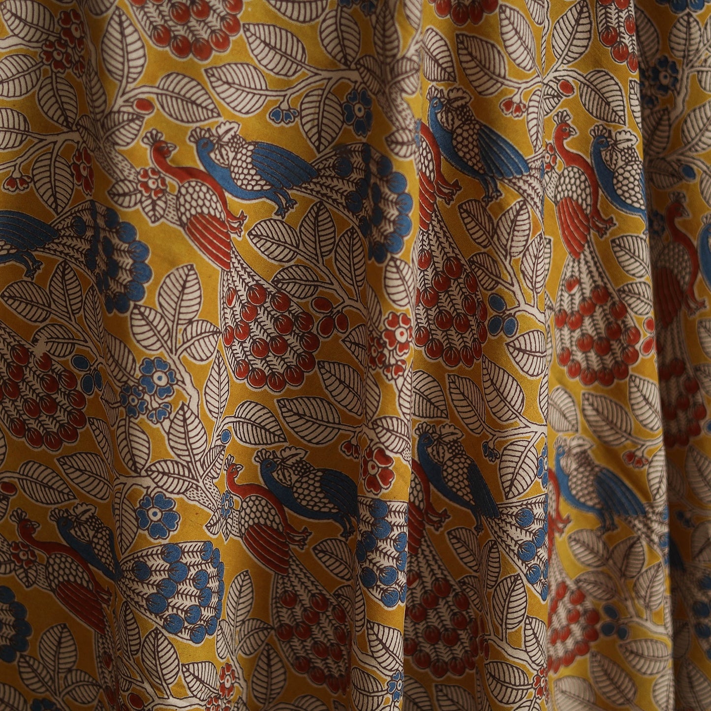 Printed cotton kalamkari fabric 12 - handcrafted