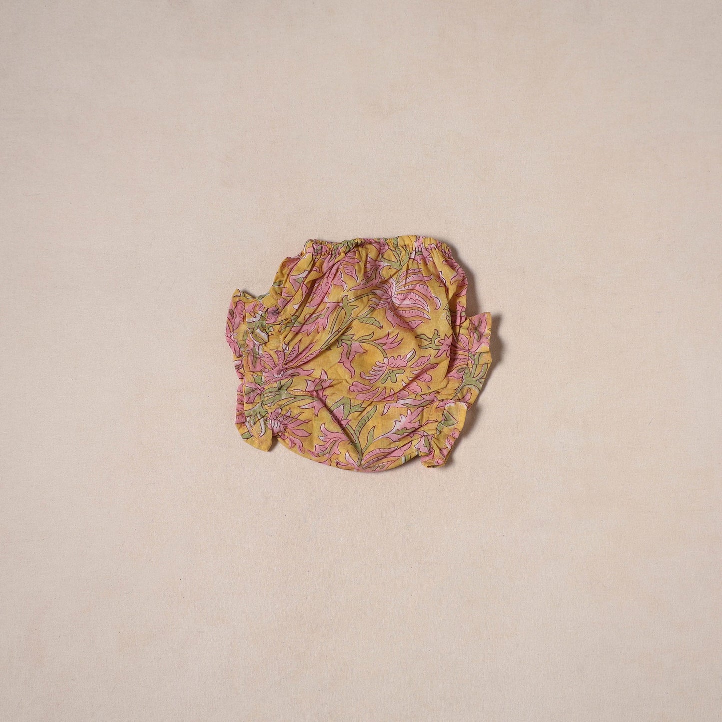 Yellow - pure cotton baby girls floral top & shorts (6-12