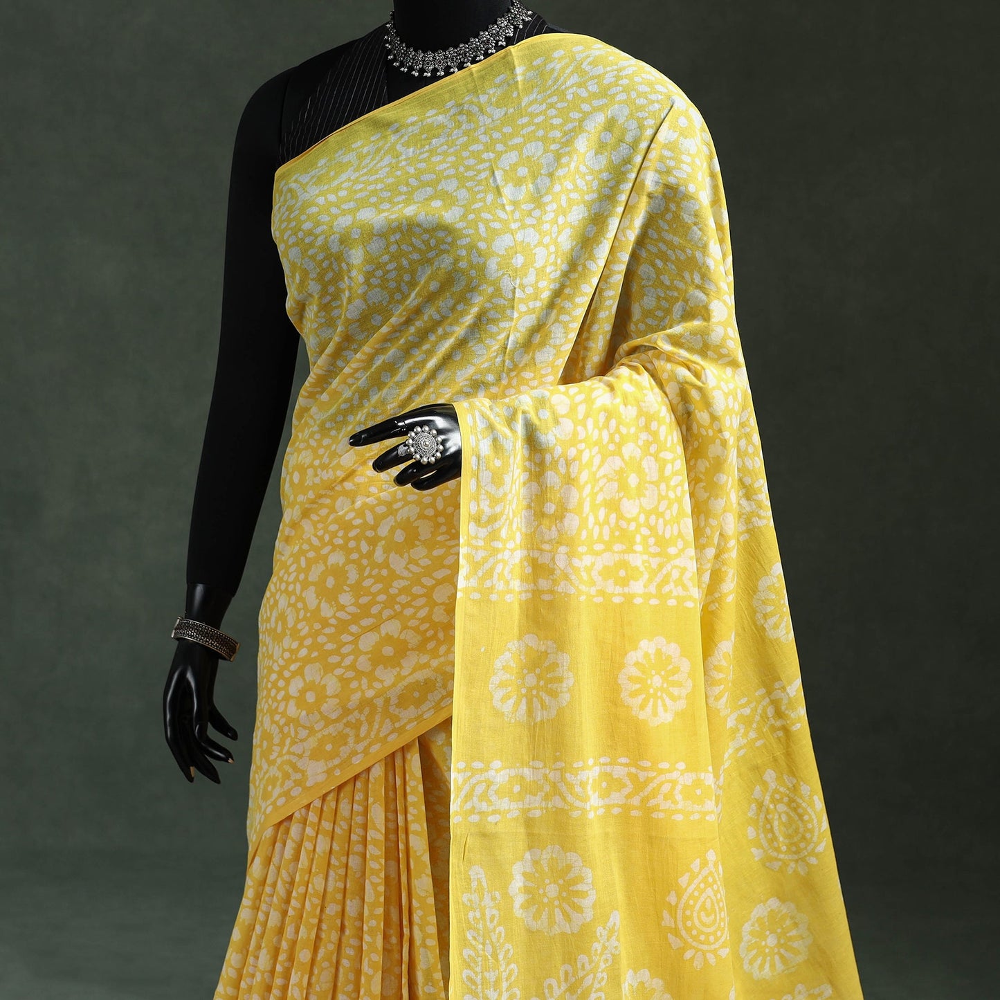 Pure mul cotton hand block batik print saree 62