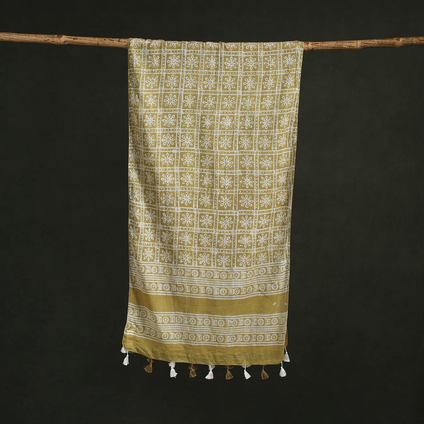 Pure mul cotton kutch hand block batik print stole