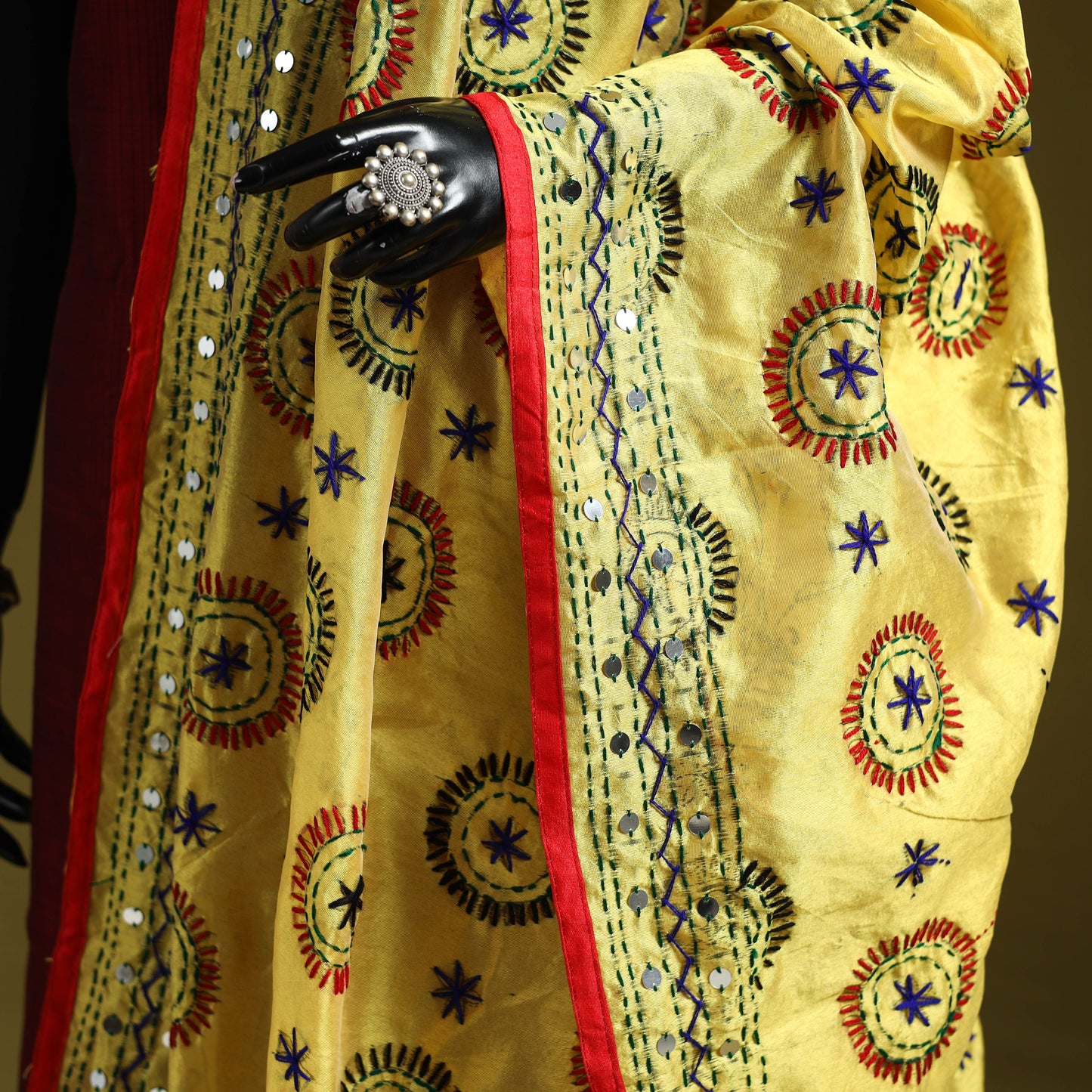 Ranihati chapa work chanderi silk hand embroidery dupatta