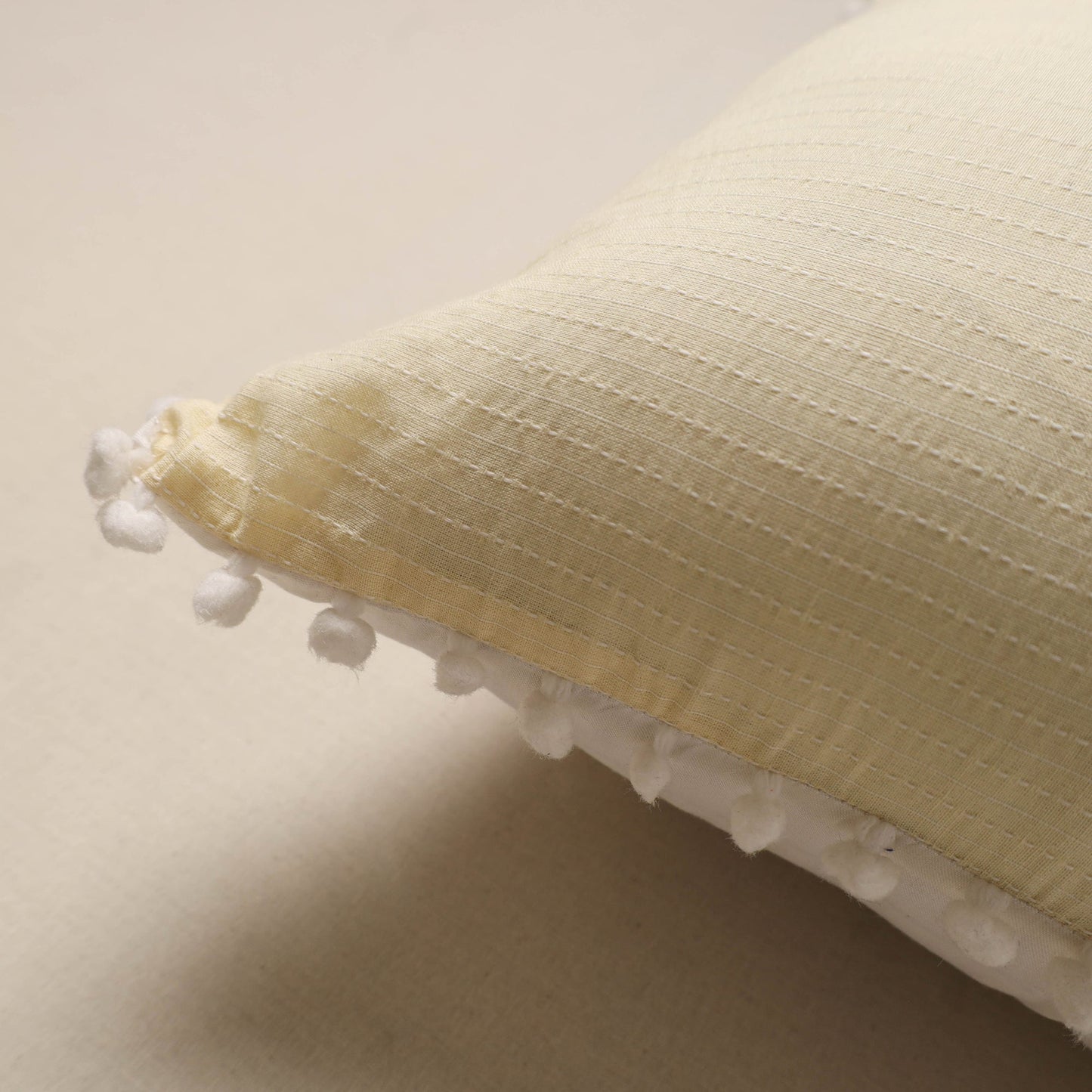Running stitch plain cushion cover 61 - handcrafted