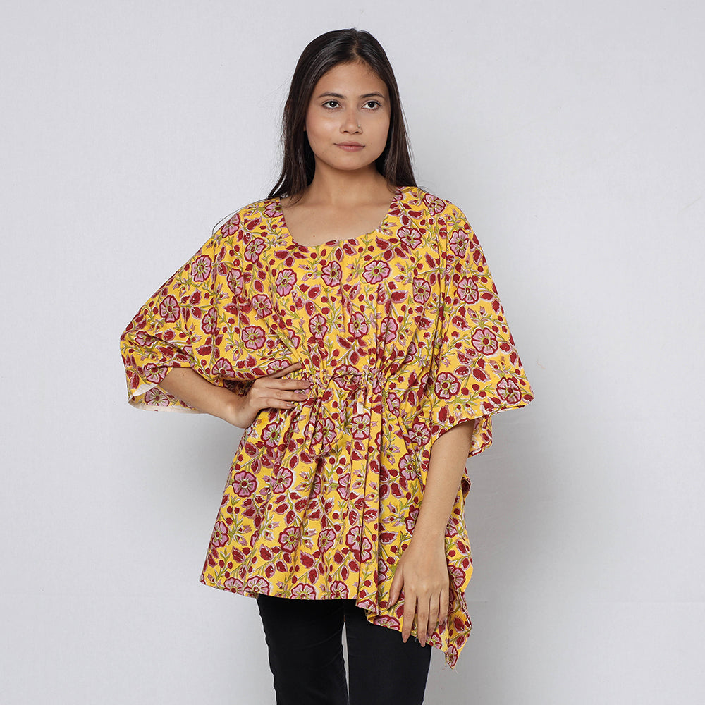 Sanganeri Block Print Cotton Kaftan (Short)