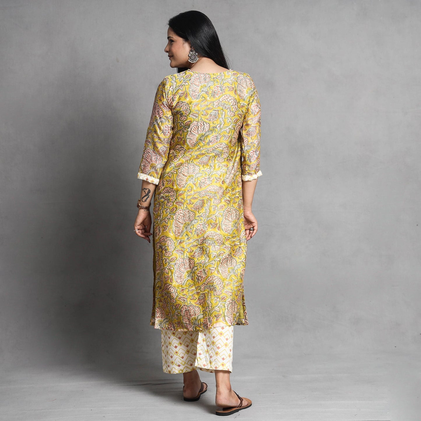 Sanganeri Kurta with Palazzo & Dupatta Set