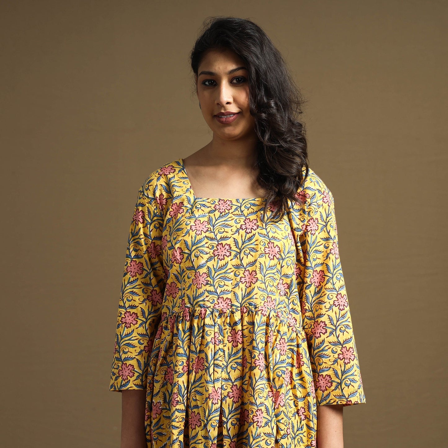 Buy Sanganeri Block Printed Cotton Flared Dress Online at iTokri.com