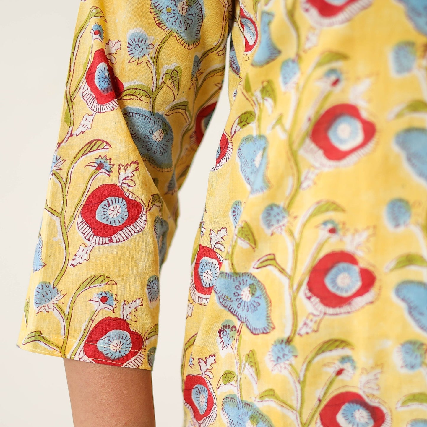 Sanganeri Block Printed Cotton Kurta with Palazzo & Dupatta Set 03 Online at iTokri.com