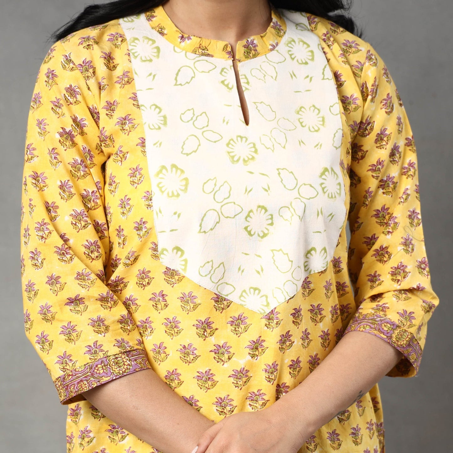 Sanganeri Block Printed Cotton Kurta with Palazzo & Dupatta Set