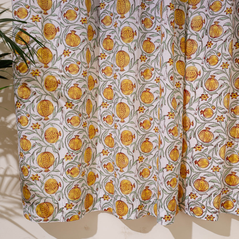 Yellow - sanganeri cotton door curtain (7 x 3.2 feet)