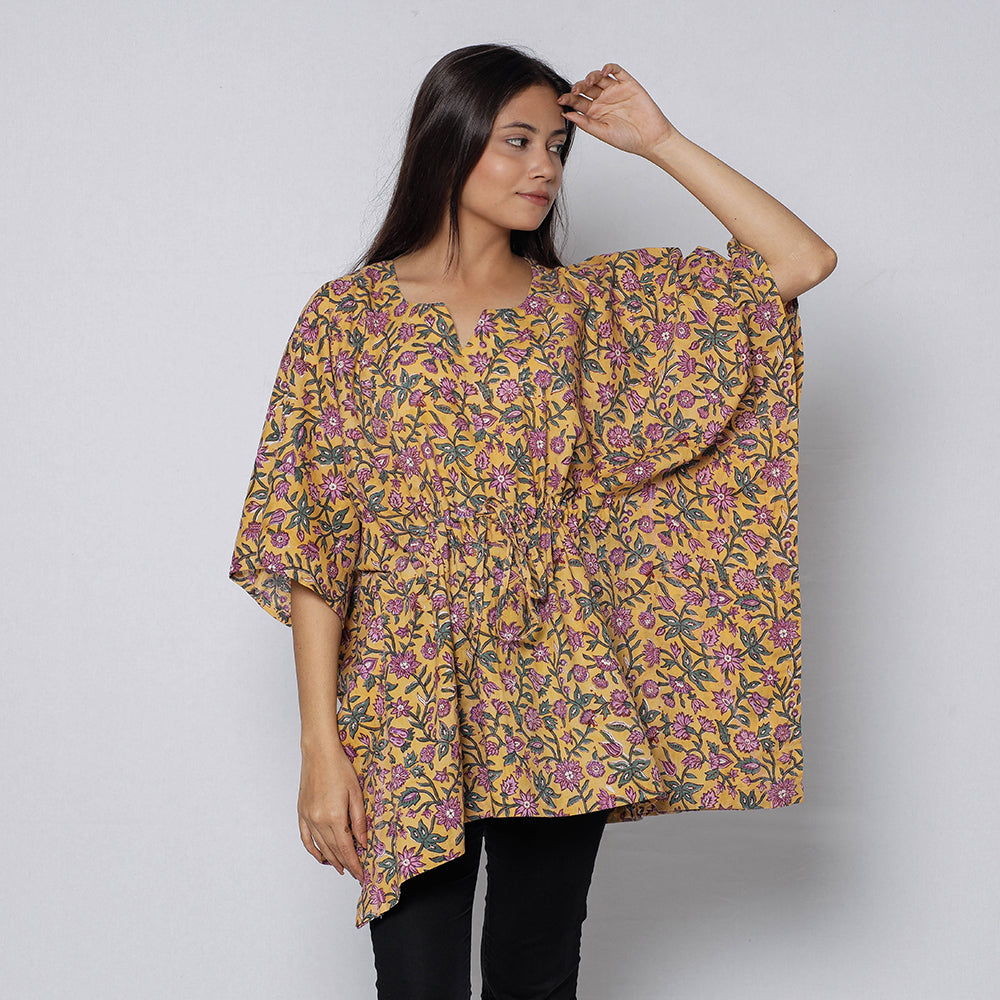Sanganeri Block Print Cotton Kaftan (Short)