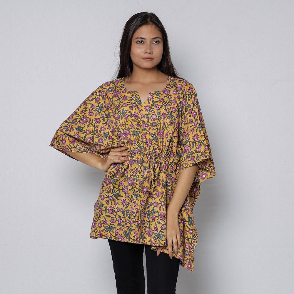 Sanganeri Block Print Cotton Kaftan (Short)