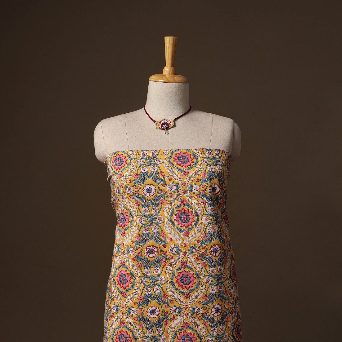 Sanganeri hand block print cotton 2pc unstitched dress