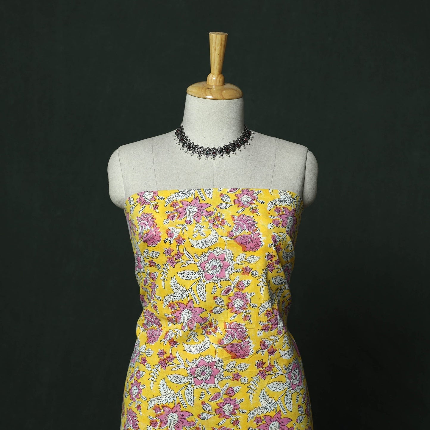 Sanganeri hand block print cotton 2pc unstitched dress