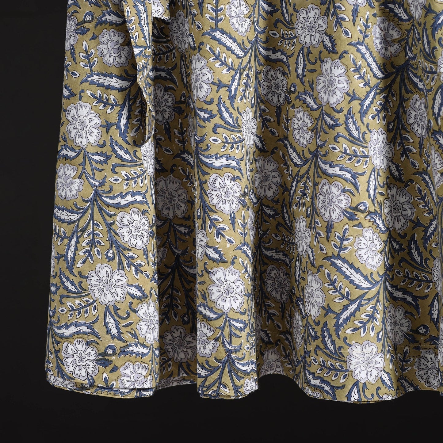 Sanganeri hand cotton wrap around skirt 79 - handcrafted