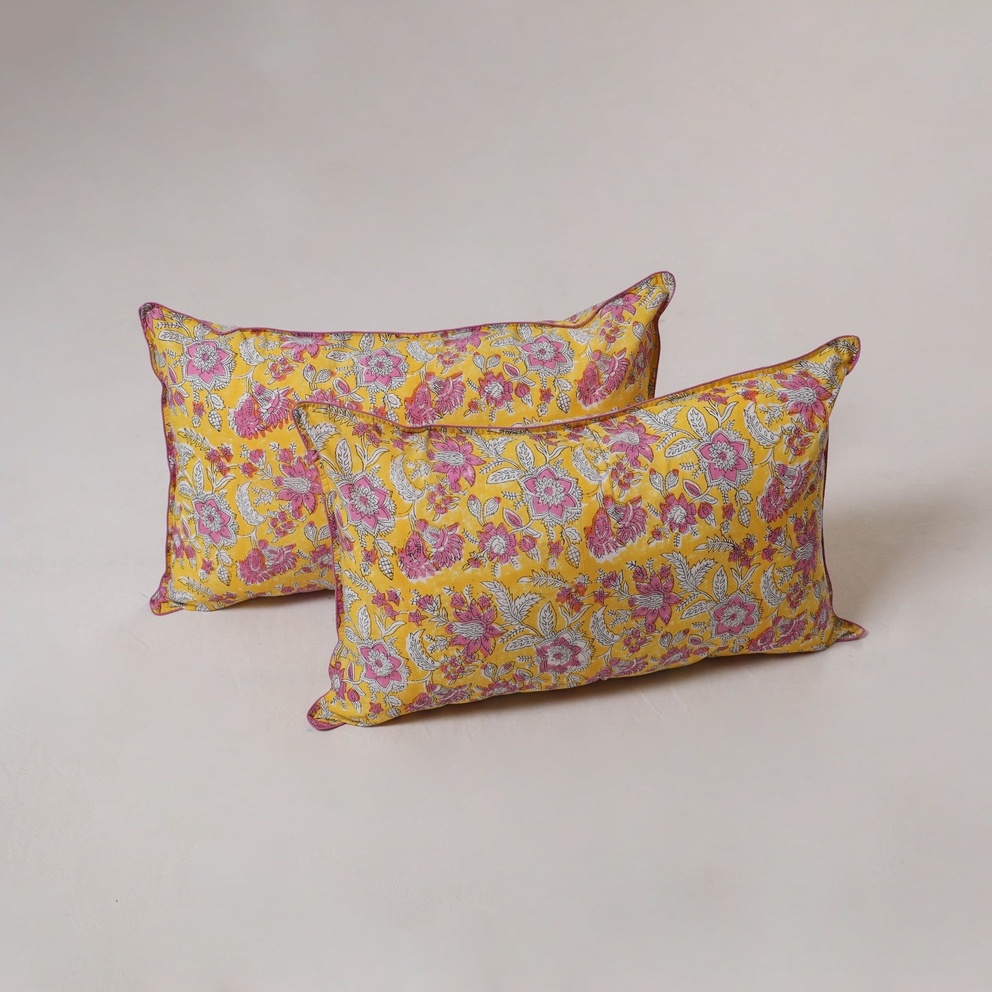 Sanganeri hand block print pillow cover (set of 2) 05