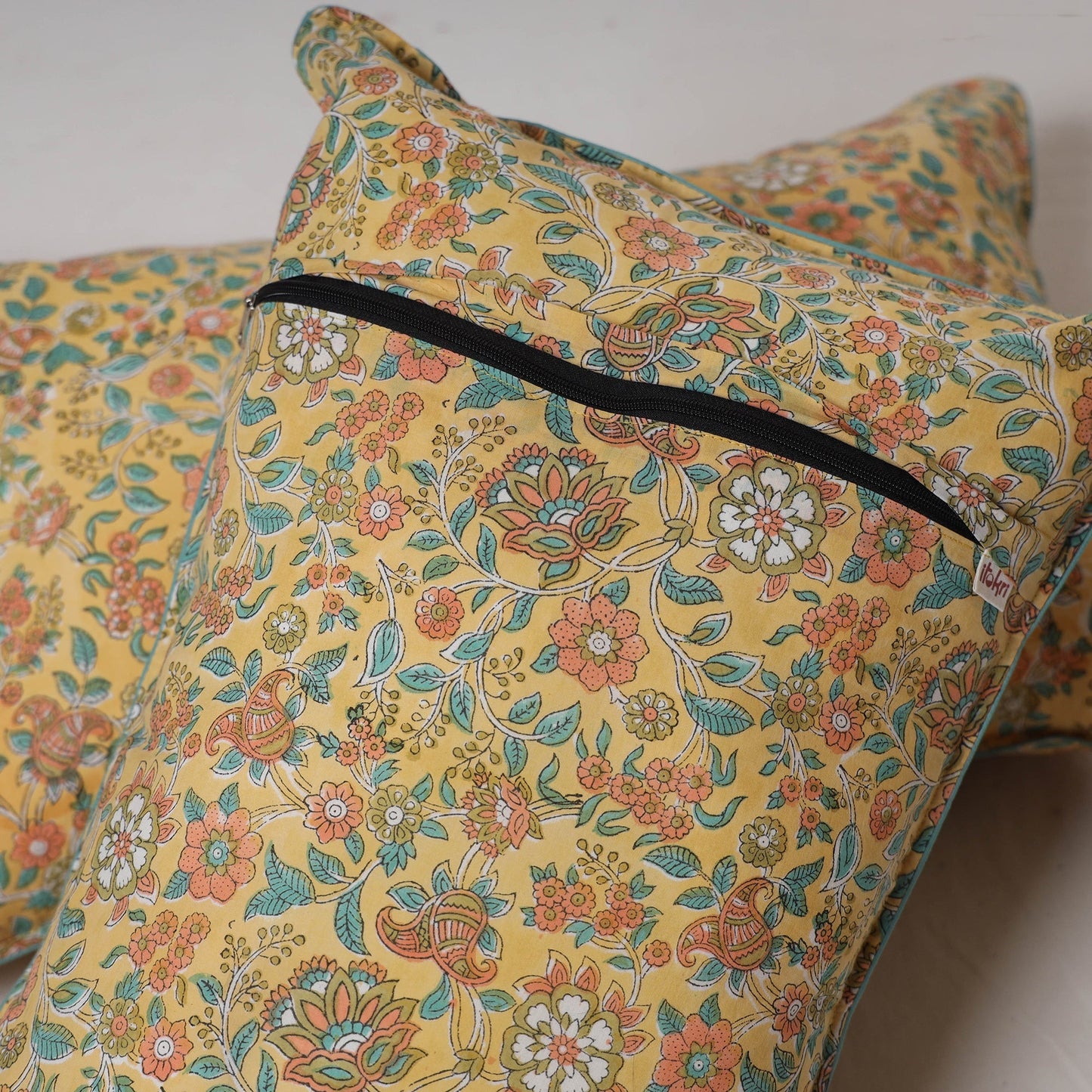Sanganeri hand block print pillow cover (set of 2) 16