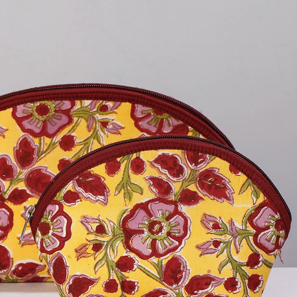 Sanganeri Block Printing Cotton Toiletry Bags