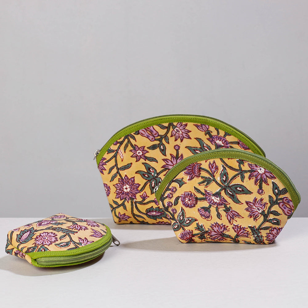 Sanganeri Block Printing Cotton Toiletry Bags