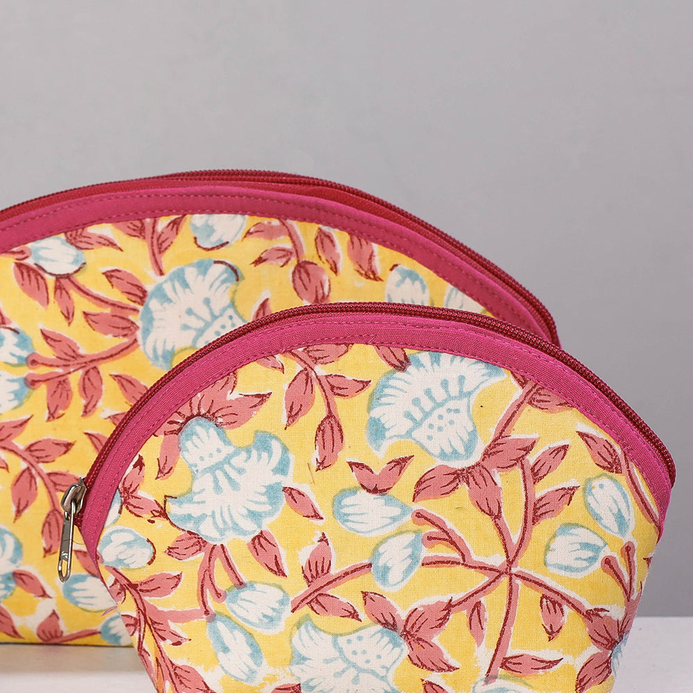 Sanganeri Block Printing Cotton Toiletry Bags
