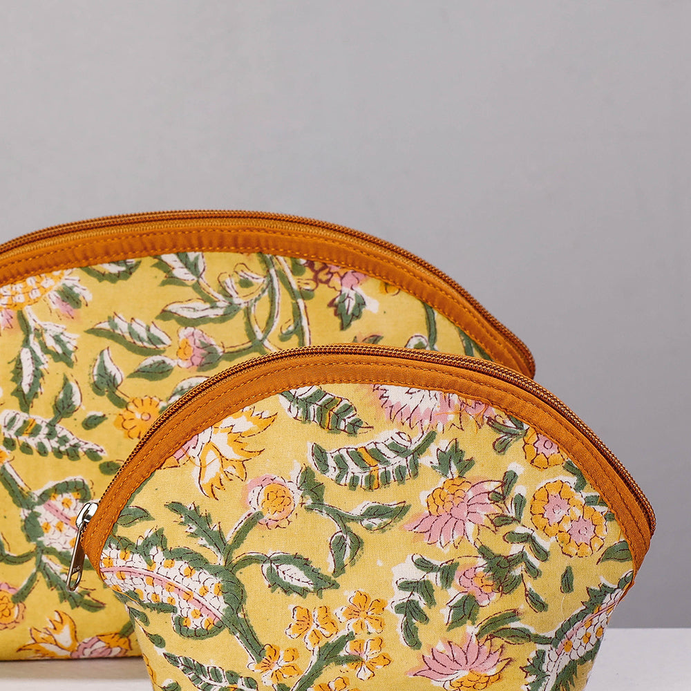 Sanganeri Block Printing Cotton Toiletry Bags