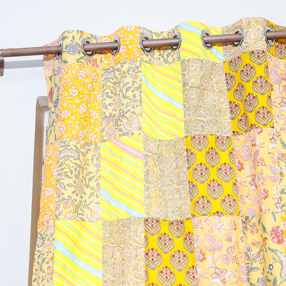 sanganeri patchwork window curtain