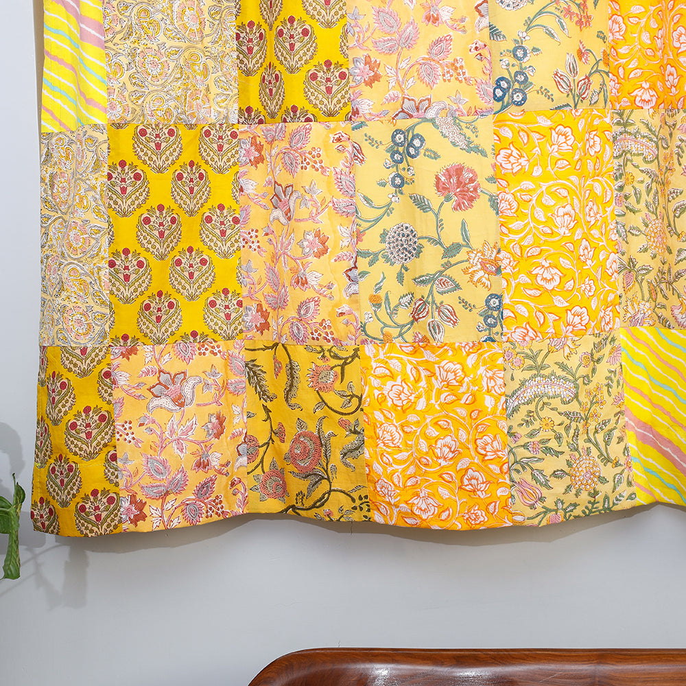 sanganeri patchwork window curtain