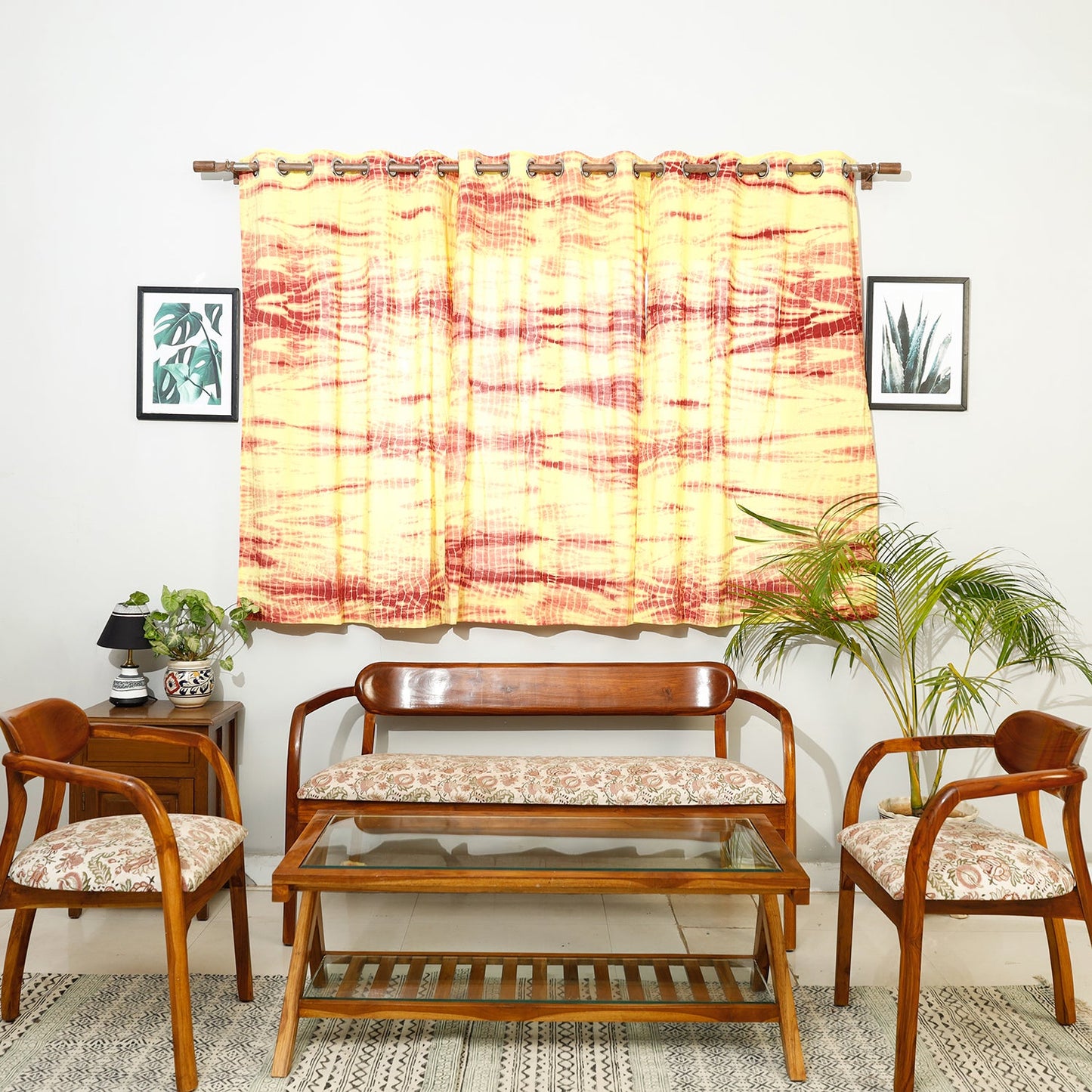 shibori window curtain