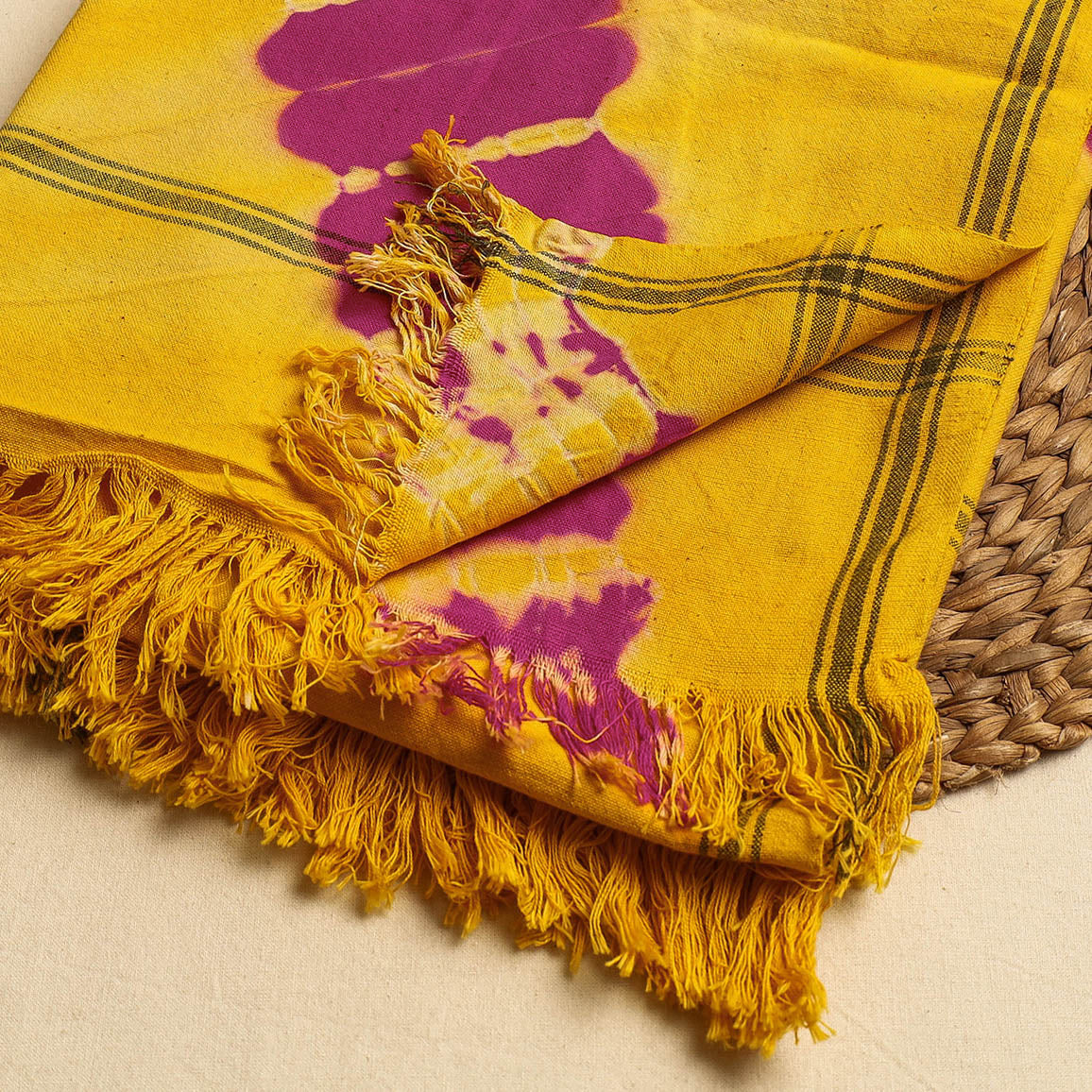 Jhiri Handloom Shibori Tie-Dye Pure Cotton Towel