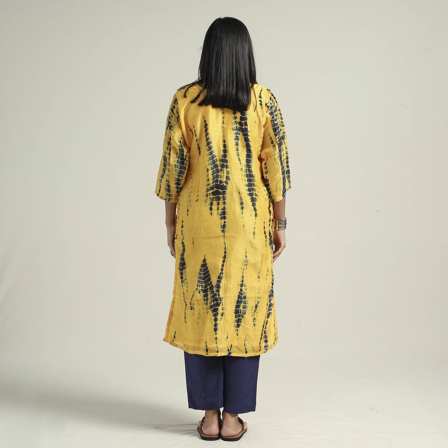 Shibori Tye-Dye Kurta with Palazzo & Dupatta Set