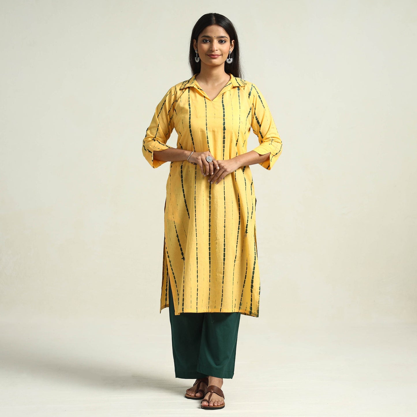 Shibori Kurta with Palazzo & Dupatta Set